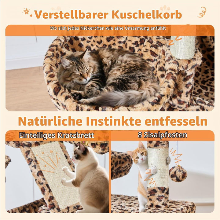 Taoqimiao 180CM Kratzbaum Gross, Katzenbaum Katzen Kratzbaum Grosse Katzen Stabil mit 2 Katzenhaus,