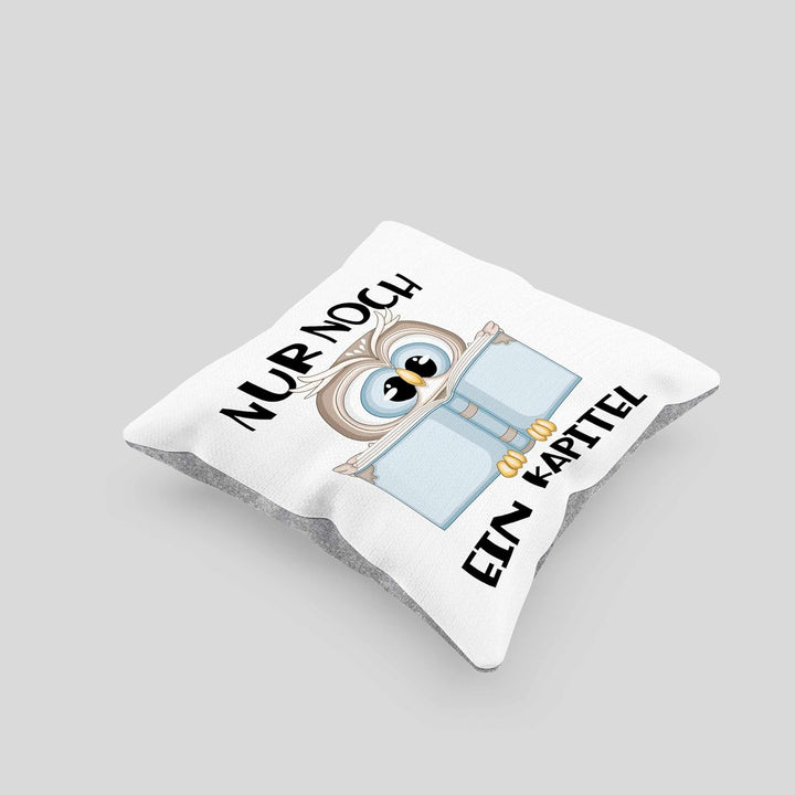 Trendation Leseratte Geschenk Kissen mit Füllung 40x40 Nur Noch EIN Kapitel Bücher Lesen Bücherwurm