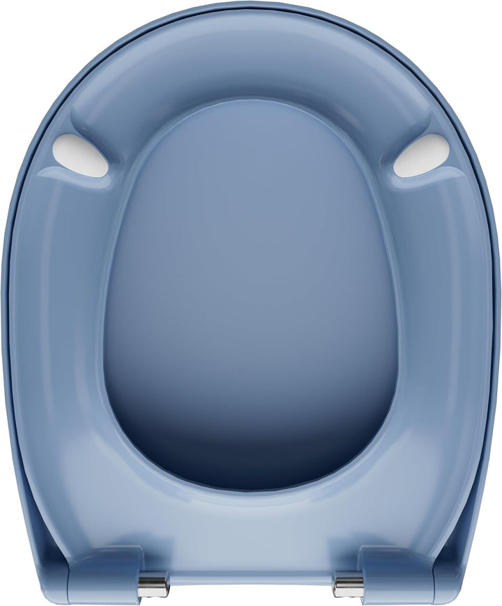 LUVETT® WC-Sitz mit Absenkautomatik C100 oval universell, Toilettendeckel mit 3 Edelstahl Montagelös