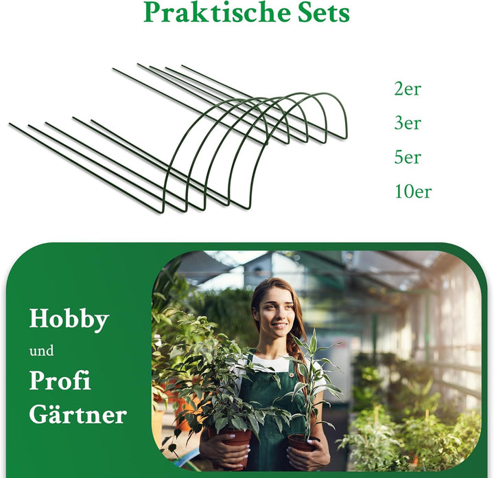 Novatool 5 Strauchstütze 100 cm hoch halbrund 40 cm grün Staudenhalter Blumenhalter Rankengewächs Pf