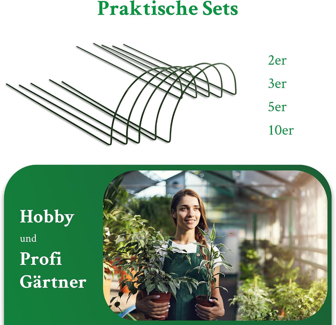 Novatool 3 Strauchstütze halbrund 40 cm Ø50 cm hoch grün Staudenhalter Blumenhalter Rankengewächs Pf