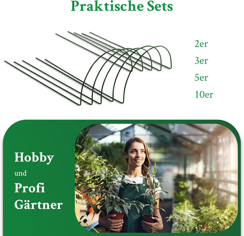 Novatool 5 Strauchstütze 100 cm hoch halbrund 40 cm grün Staudenhalter Blumenhalter Rankengewächs Pf