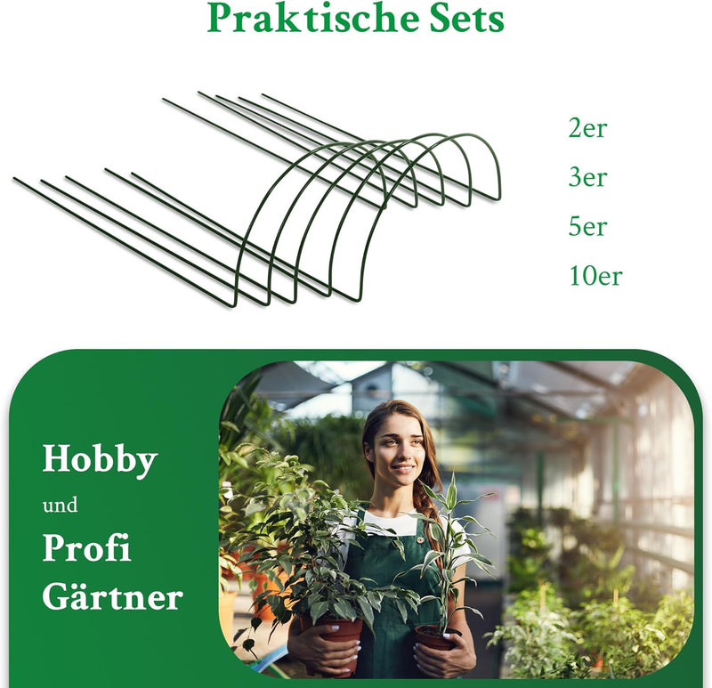 Novatool 2 Strauchstütze 100 cm hoch halbrund 40 cm grün Staudenhalter Blumenhalter Rankengewächs Pf