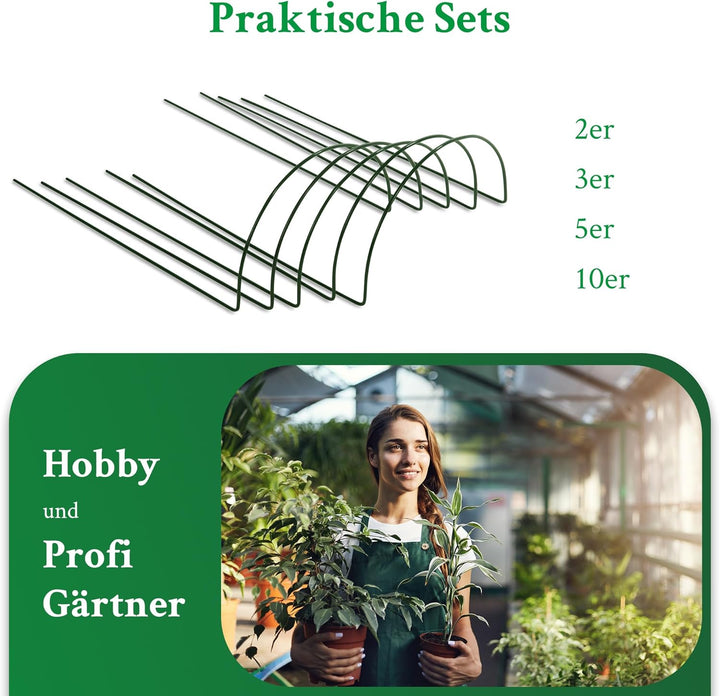 Novatool 2 Strauchstütze 100 cm hoch halbrund 40 cm grün Staudenhalter Blumenhalter Rankengewächs Pf