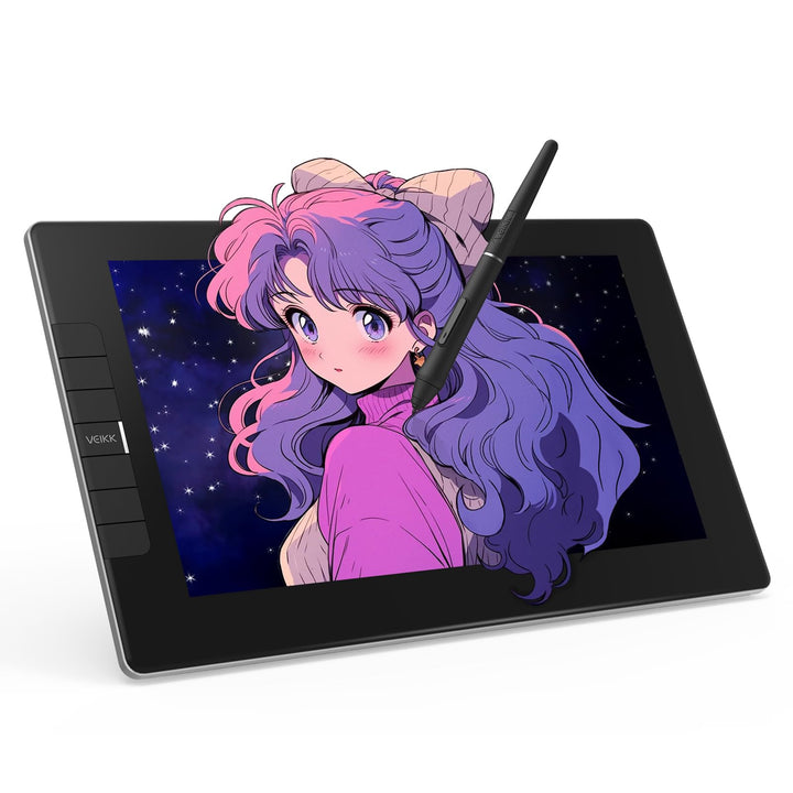 VEIKK Grafiktablett mit Display, VK1200 FHD IPS 11,6 Zoll Grafiktabletts mit 100% sRGB Bildschirm, 6