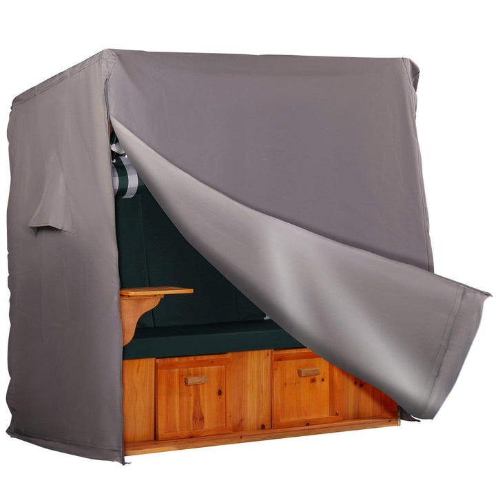 Strandkorb Hanse Schutzhülle Winterfest aus 600 D Oxford Gewebe mit extra flexiblem Klettverschluss,