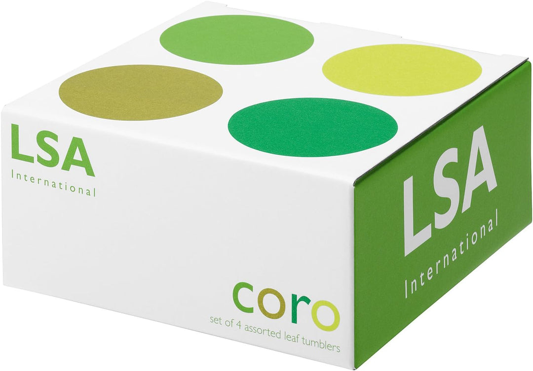 LSA Coro Becher 310ml Leaf Farben x 4, Green, Green