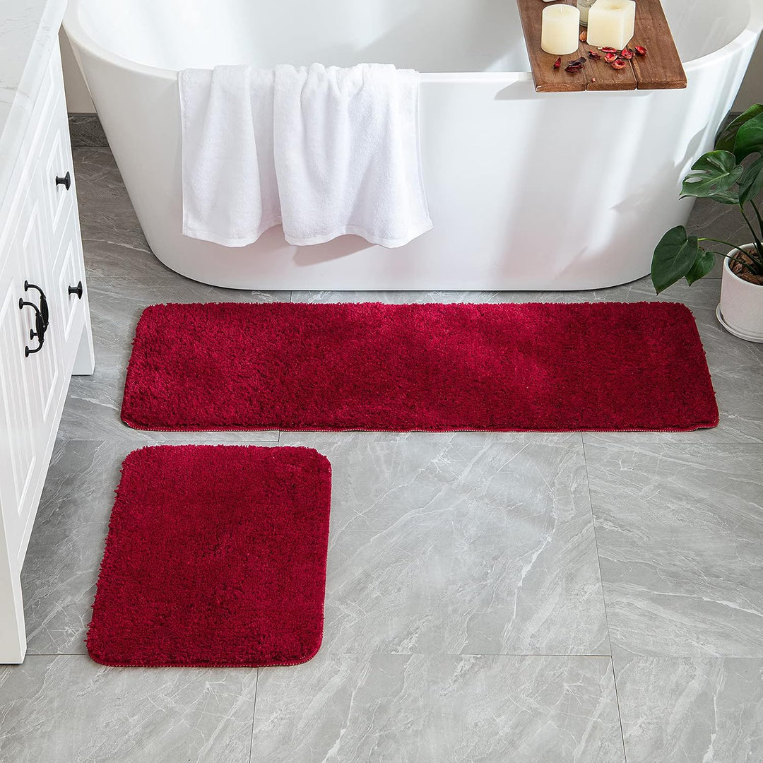 MIULEE Badematte Duschvorleger Badvorleger Flur 2er Set rutschfest Matte Teppiche Badteppich Badezim