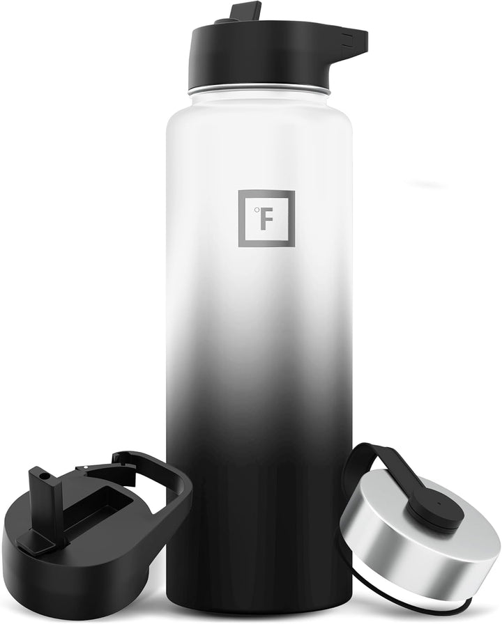 Edelstahl Trinkflasche mit Strohhalm - 650/950/1200/1800 ml - Kohlensäure Geeignet Auslaufsicher Dop