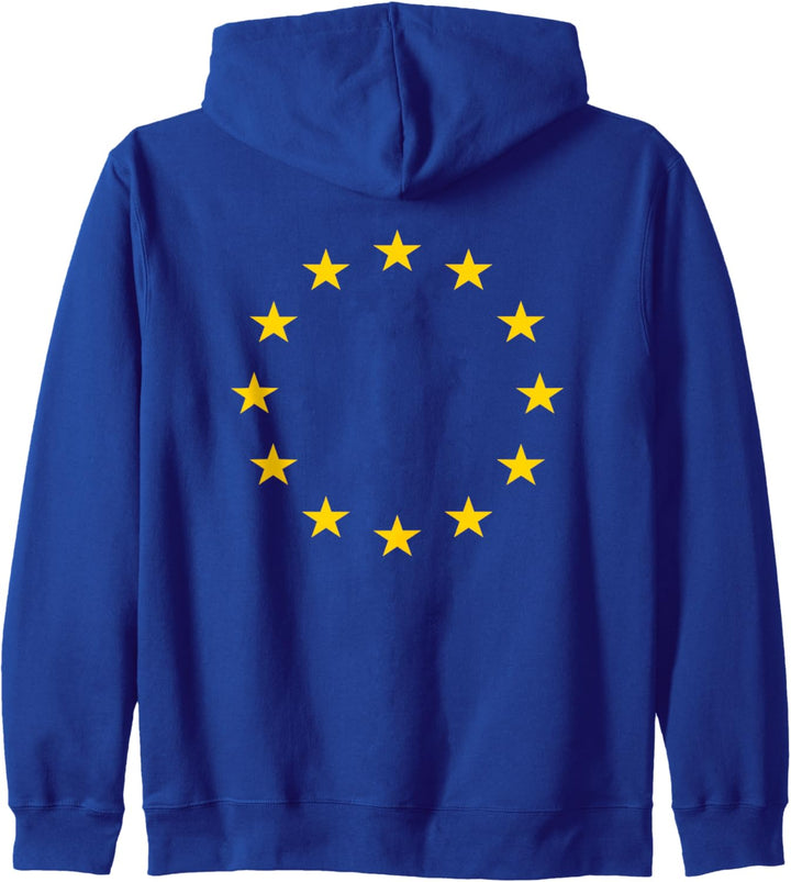 EU Flag Europe European Union T-Shirt Blue Yellow Stars Kapuzenjacke