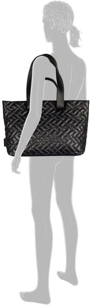 camel active Damen Gabor Bags Haley Shopper Umhängetasche Reissverschluss Gross Silber Schwarz, Schw