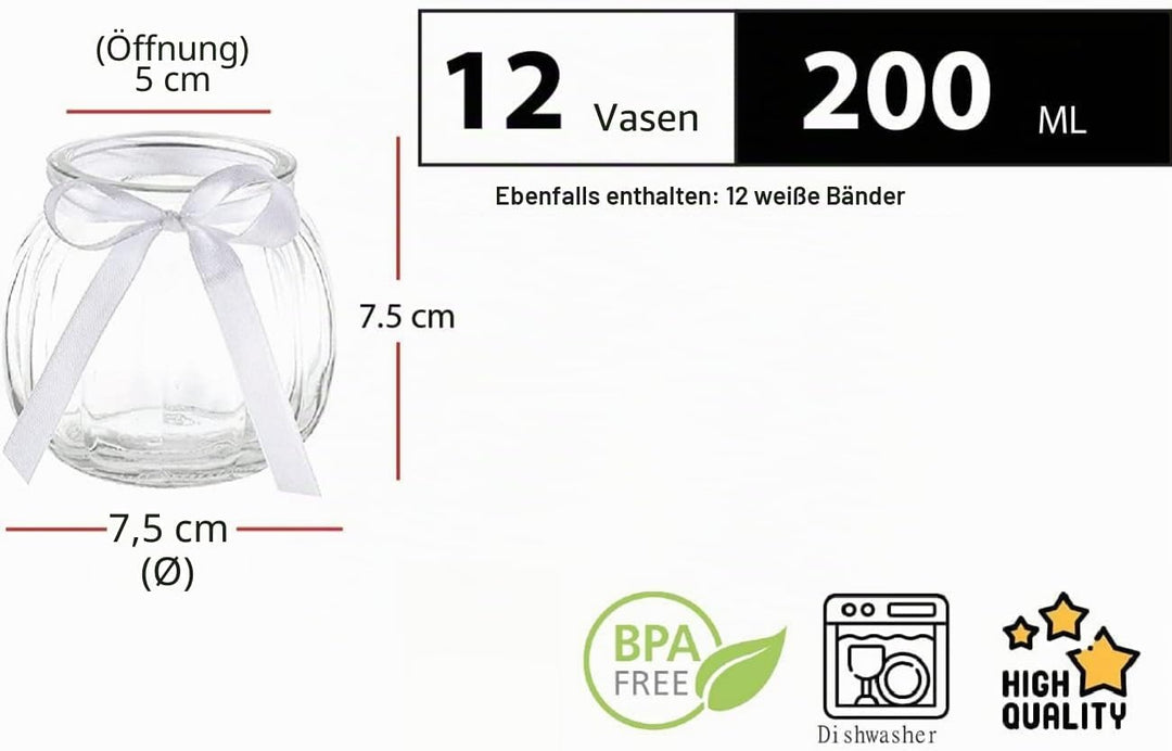 casavetro Teelichtgläser Set Kerzenhalter Glas (12 er Pack) Teelicht Kerzen Windlicht Hochzeit Party