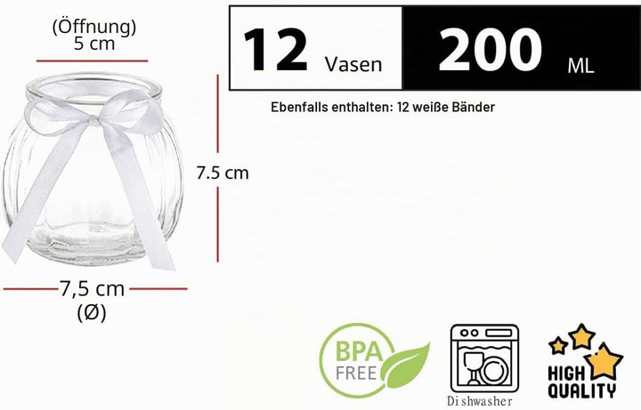 casavetro Teelichtgläser Set Kerzenhalter Glas (12 er Pack) Teelicht Kerzen Windlicht Hochzeit Party