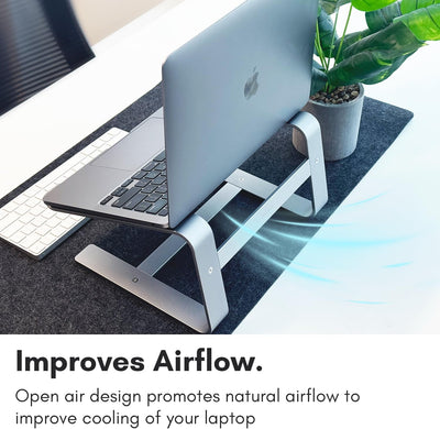 Macally Laptop-Ständer aus Aluminium für den Schreibtisch, funktioniert mit Allen MacBook/Pro/Air un
