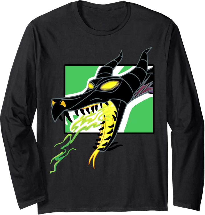 Disney Maleficent Fire Breathing Dragon Portrait Langarmshirt