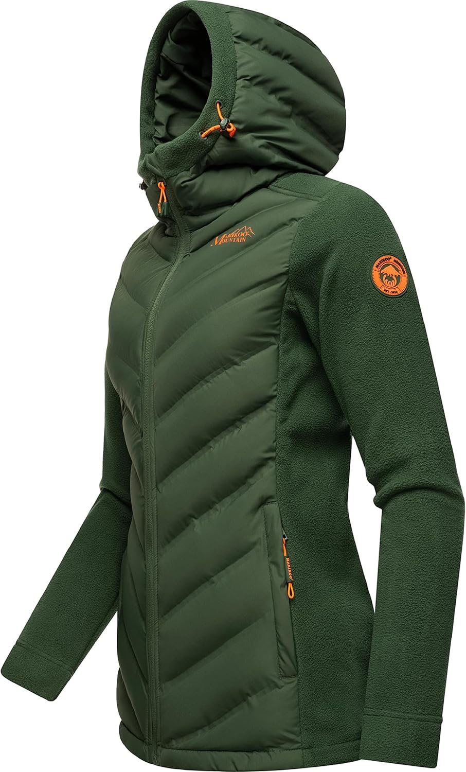 MARIKOO Damen leichte Übergangsjacke Steppjacke Mount Haruna XS Dark Green, XS Dark Green