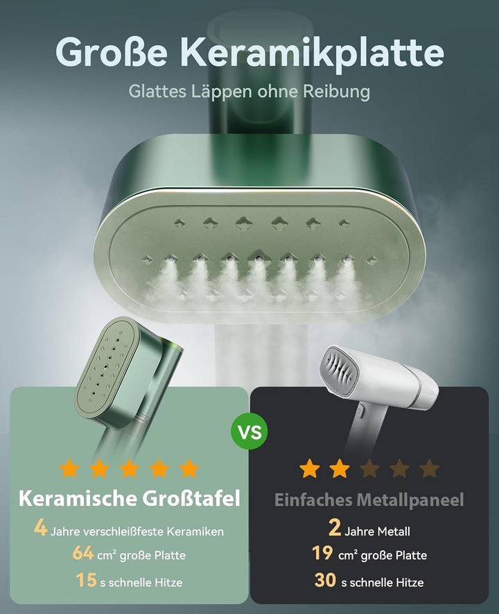 Reise Dampfglätter mit weltweiter Spannung 100-240V Tragbare Steamer für Kleidung, 2-in-1 Reisebügel