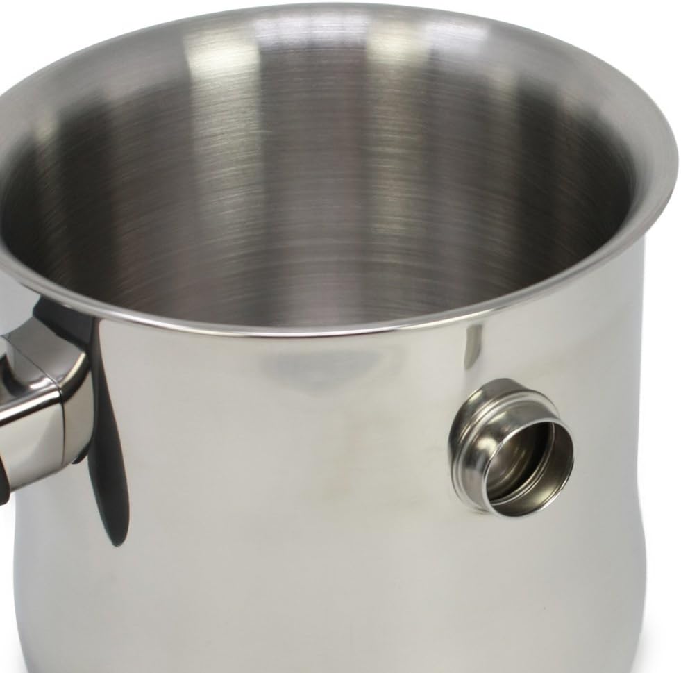 com-four® Milchtopf mit Schüttrand/Simmertopf 1,2 Liter, doppelwandig, spülmaschinengeeignet
