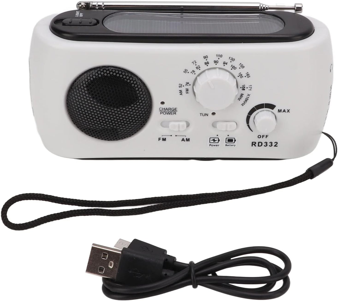 Solar Handkurbel AM/FM-Radio mit LED-Taschenlampe Notruf-Ladegerät (dunkelgrün) 3-LED für Taschenlam