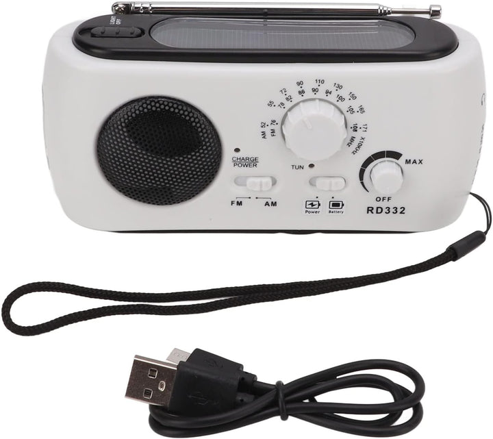 Solar Handkurbel AM/FM-Radio mit LED-Taschenlampe Notruf-Ladegerät (dunkelgrün) 3-LED für Taschenlam