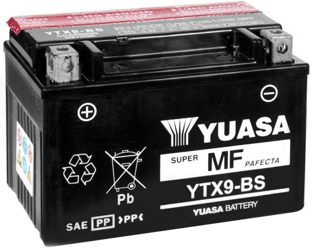 Yuasa YTX9-BS Wartungsfreie Batterie, 12V, 150mm x 87mm x 105mm