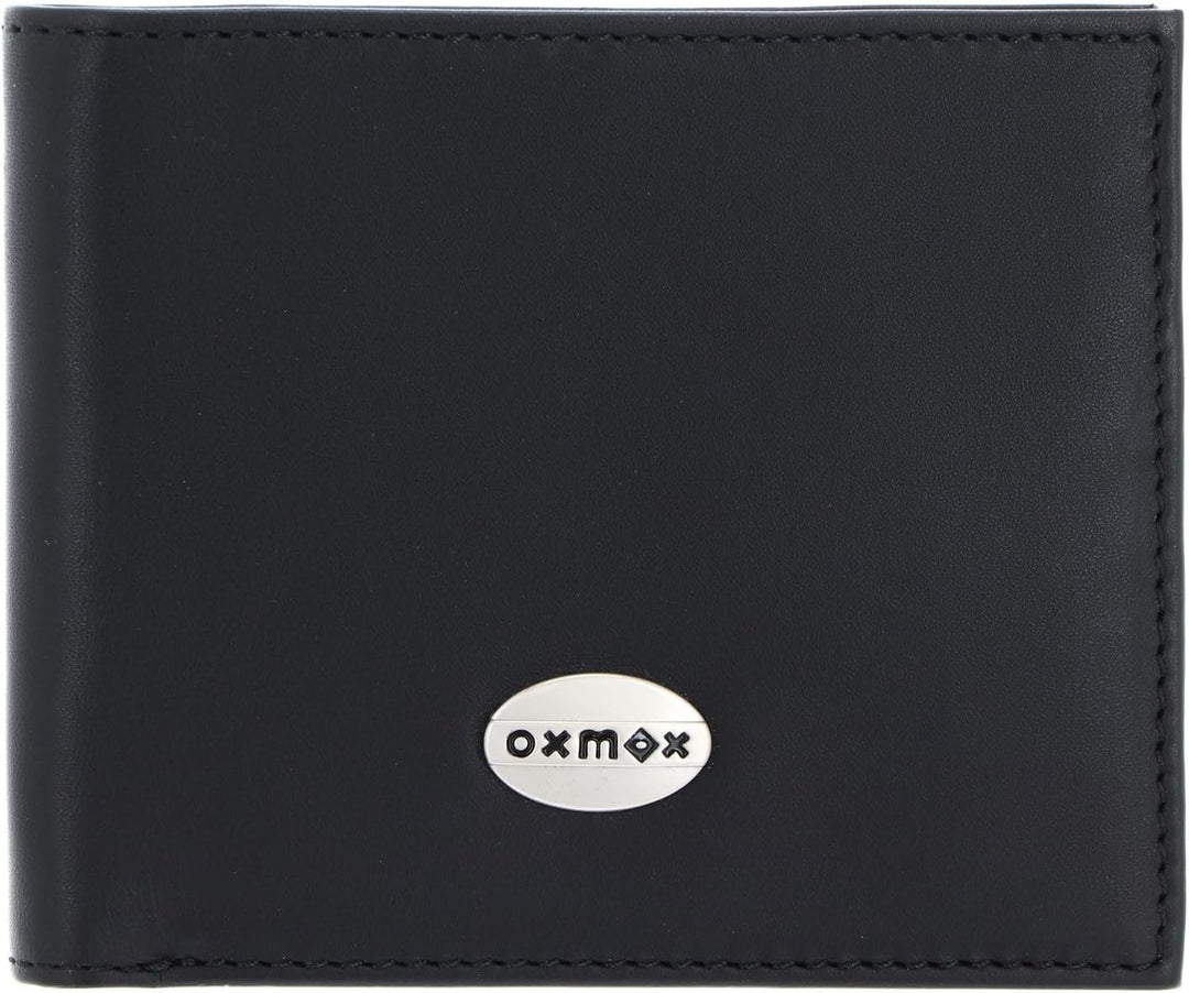 Oxmox Leather Querscheinbörse 12 cm black Schwarz, Schwarz