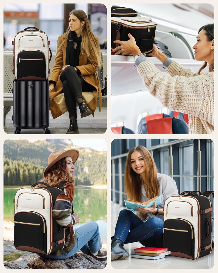 LOVEVOOK Handgepäck Rucksack Flugzeug, 50L Gross Reiserucksack Damen Herren Tasche, 18 Zoll Travel B