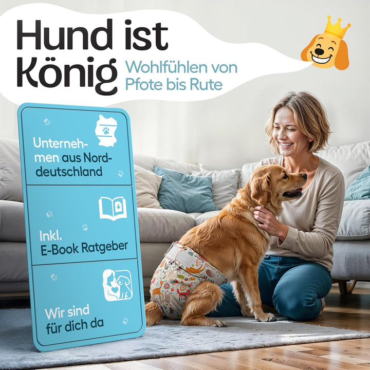 HUND IST KÖNIG Hundewindeln für Hündinnen (3 Stück) - Hochabsorbierende Läufigkeitshose für Hündinne