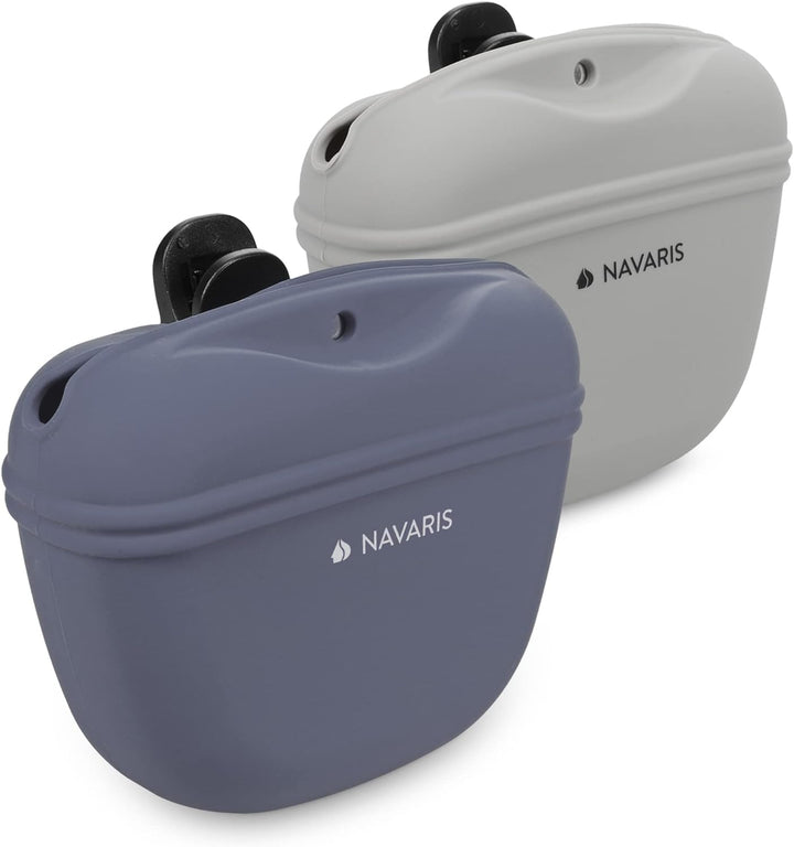 Navaris Hunde Futterbeutel aus Silikon 2er Set - 2X Snackbeutel mit Clip und Magnet - Futtertasche L