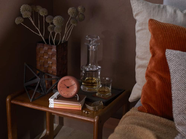 Arne Jacobsen Tischuhr orange 11cm