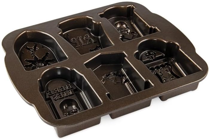 Nordic Ware Backform Tombstone Cakelet Pan Aluminium Braun, 28,7cm x 28,2cm, NW 91848, Tombstone Cak