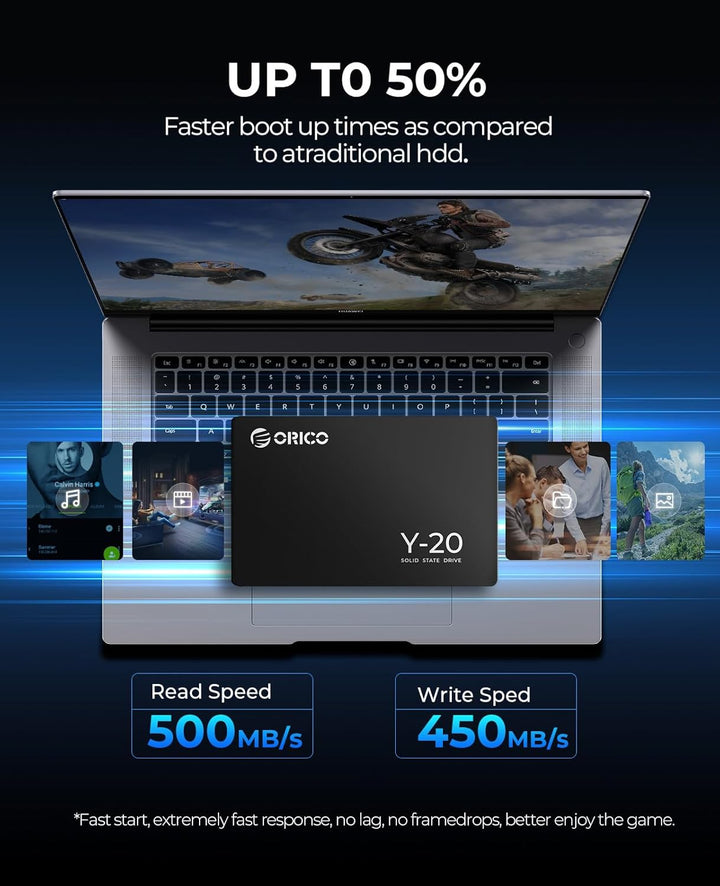 ORICO 2TB SSD SATA III 6Gb/s, 2.5“ Interne Solid State Festplatte, bis zu 500MB/s, Kompatibel mit La