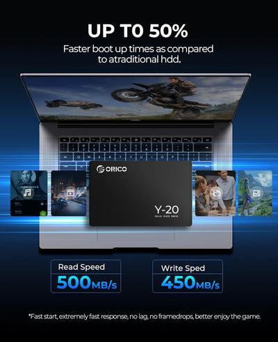 ORICO 2TB SSD SATA III 6Gb/s, 2.5“ Interne Solid State Festplatte, bis zu 500MB/s, Kompatibel mit La