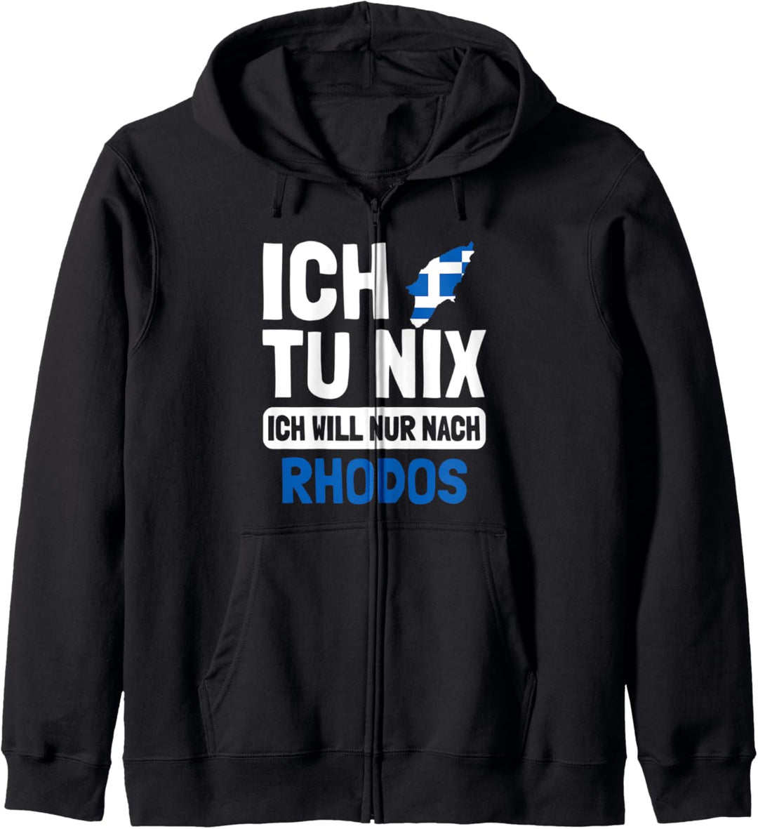 Griechenland Flagge Ich tu nix Ich will nur nach Rhodos Kapuzenjacke
