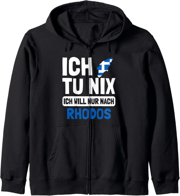 Griechenland Flagge Ich tu nix Ich will nur nach Rhodos Kapuzenjacke