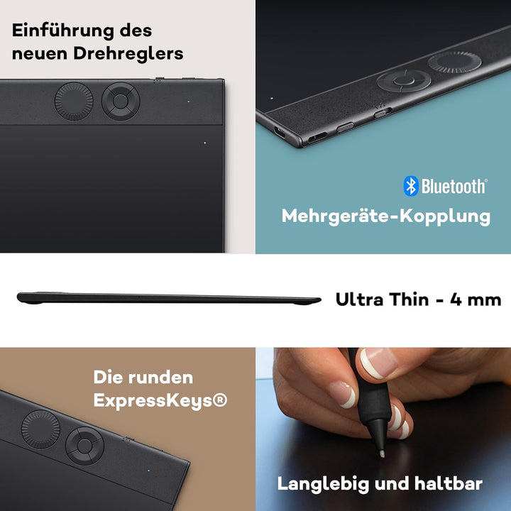 Wacom Intuos Pro Small Zeichentablett – Kompaktes Grafiktablett inkl. Wacom Pro Pen 3, leicht & mobi