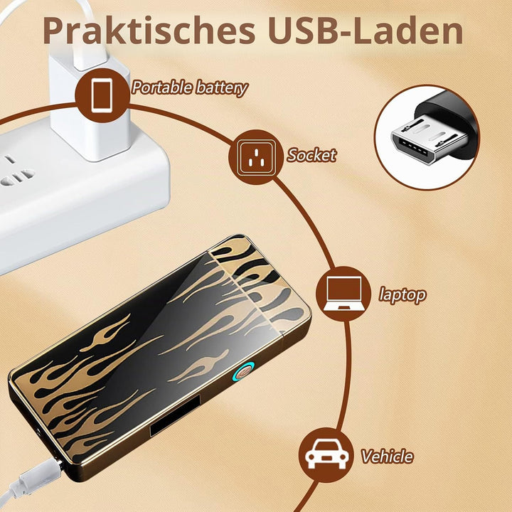 RSBYE Feuerzeug Elektrisch, Elektrisches Feuerzeug mit Verdicktem Lichtbogen, Lichtbogen Feuerzeug U