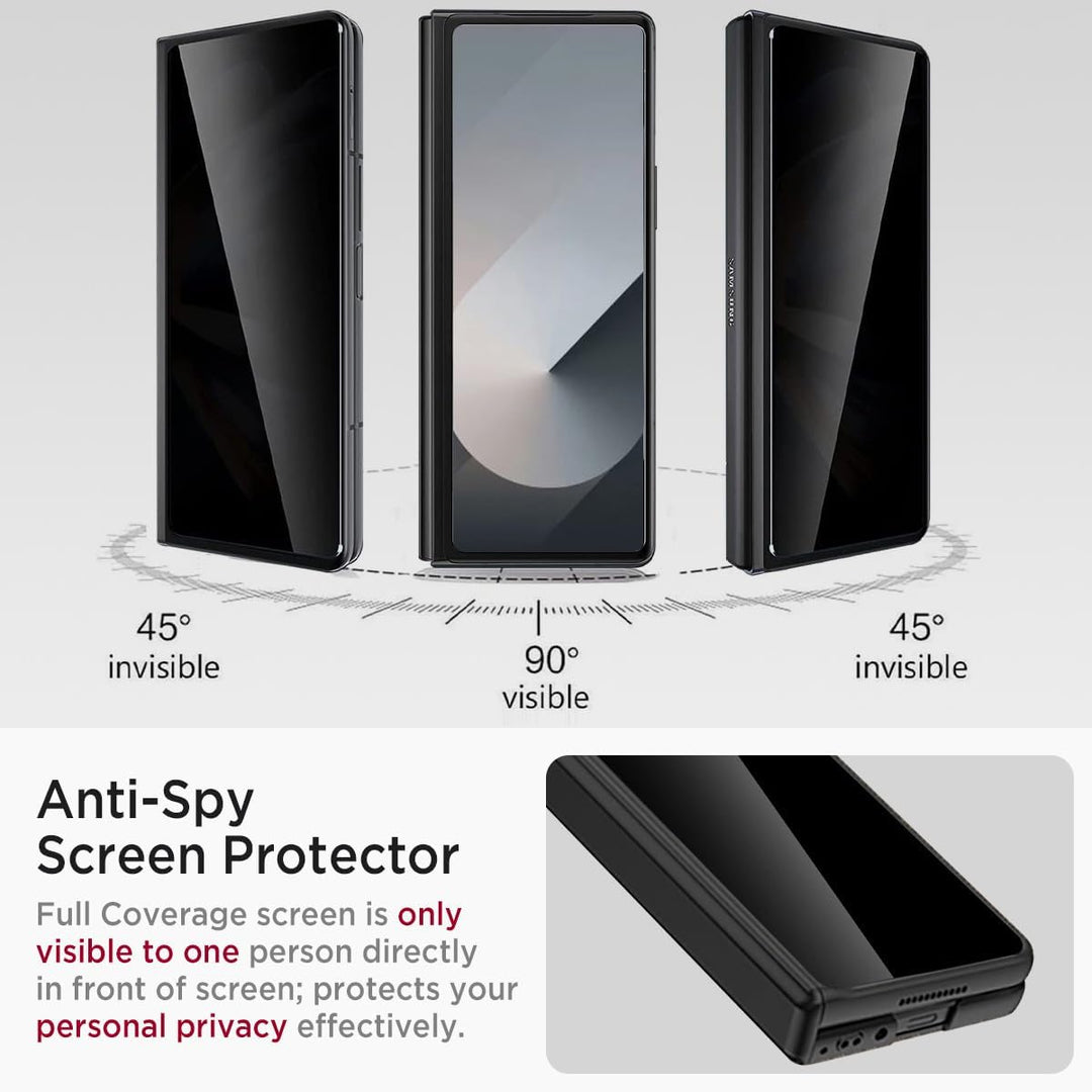 Miimall Kompatibel mit Samsung Galaxy Z Fold 6 Hülle mit Displayschutz Anti-Peeping+Magnetischer Sch