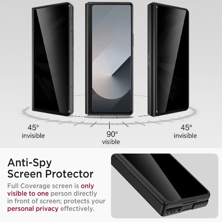 Miimall Kompatibel mit Samsung Galaxy Z Fold 6 Hülle mit Displayschutz Anti-Peeping+Magnetischer Sch