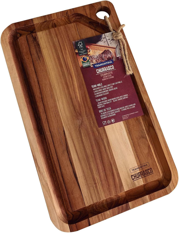 Tramontina Schneidebrett aus Teakholz, 49 x 28 cm, 13333/352, Braun, 49