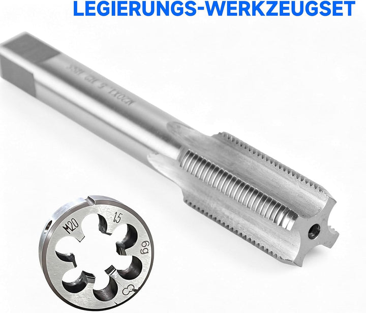 M20 x 1,5 mm Gewindebohrer und Gewindeschneidwerkzeug-Set, hochlegierter Stahl Gewindewerkzeuge, ger