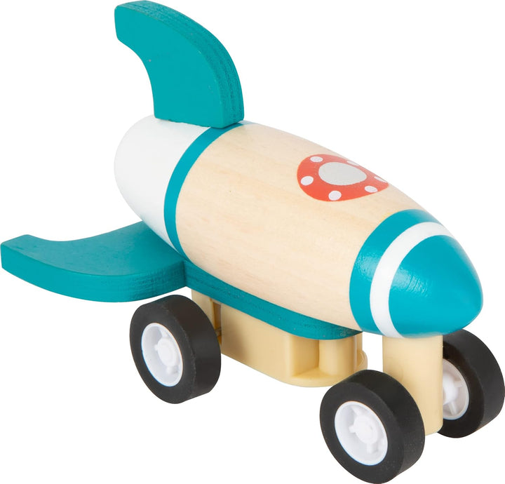 Small Foot Rückziehflieger und-raketen-Set, mit DREI tollen Fliegern, aus robustem Holz, ab 12 Monat