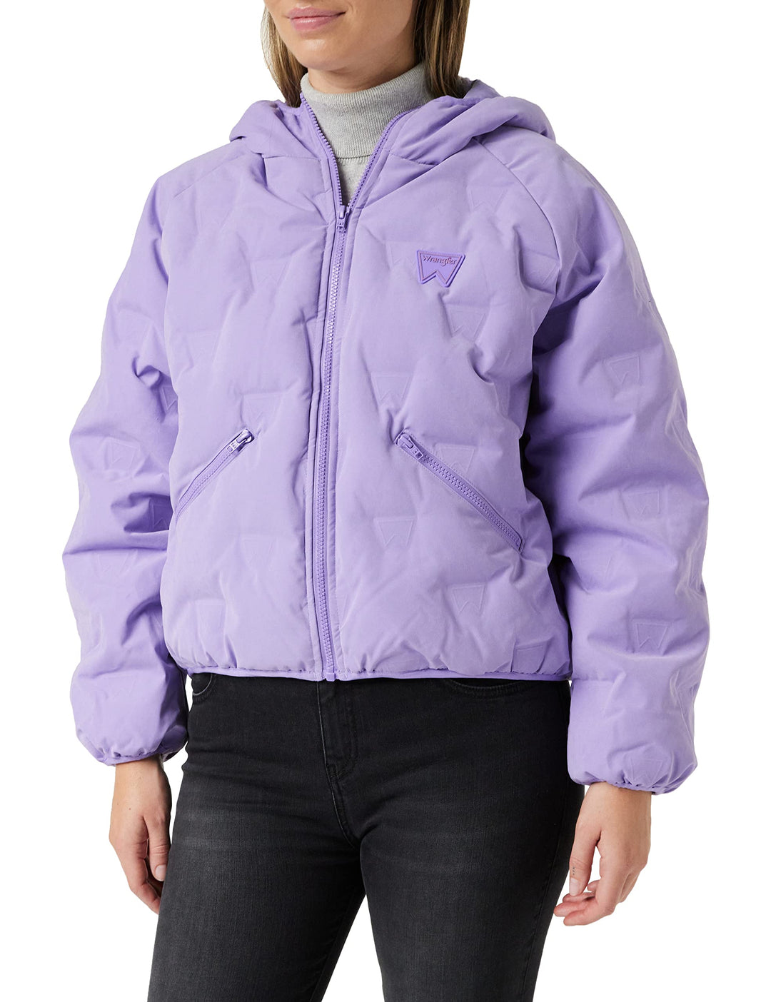 Wrangler Damen Down Logo Puffer Jacket XS Bougainville Purple, XS Bougainville Purple