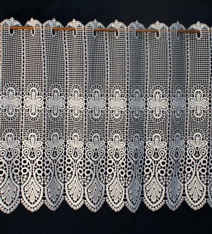 Plauener Spitze by Modespitze, Store Bistro Gardine Scheibengardine mit Stangendurchzug, hochwertige