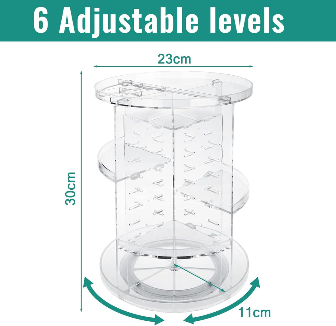 Make Up Kosmetik Organizer, Beauty, 7 Verstellbare Ebenen Grosse Kapazität Makeup Organizers, 360° D