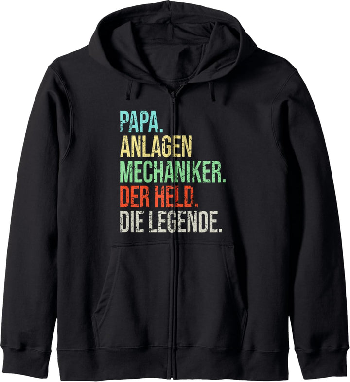 Anlagenmechaniker Papa Legende Vintage Spruch Mechaniker Kapuzenjacke