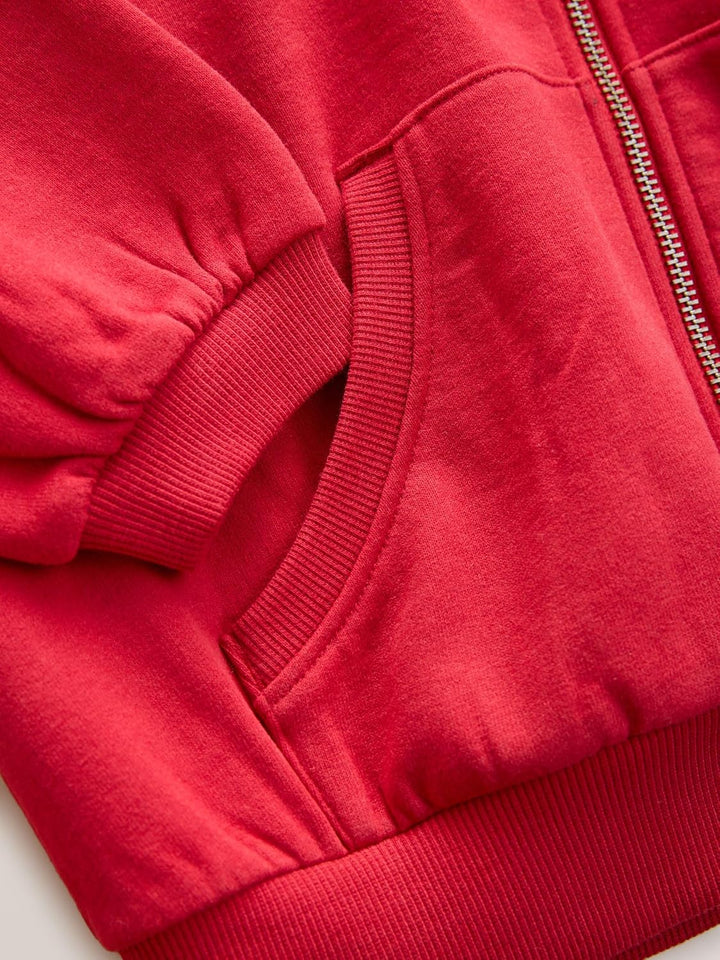 Next Mädchen Sportliche Kapuzenjacke mit hohem Baumwollanteil 116 Rot, 116 Rot