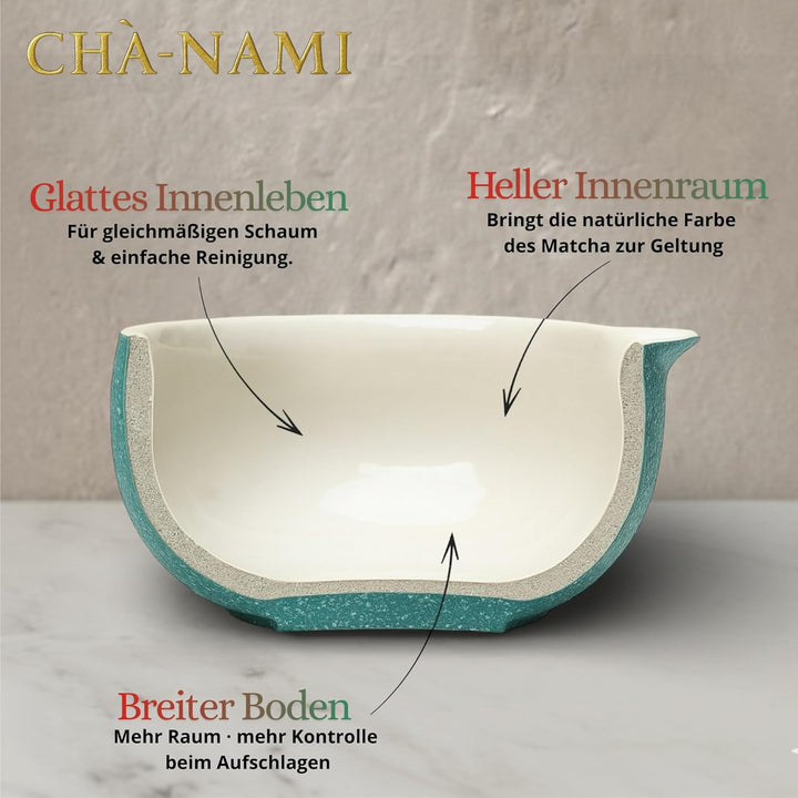 Matcha Set Classic 5-teilig, japanisches Matcha Zubehör Set mit Keramikschale, 100-Borsten-Chasen, B