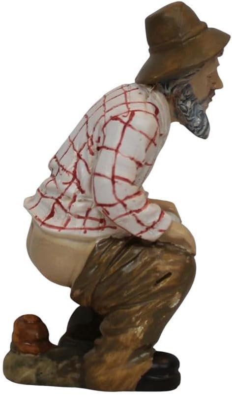 ZICOM Krippenfigur Miniaturfigur Cagones, der Schisser, Hirte mit Hut hockend Höhe 7cm handbemalt Po