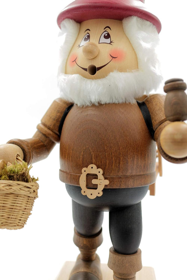Kuhnert - Original Erzgebirgische Holzkunst Räuchermann Räucherfigur Wichtel 35cm - Holzsammler, Hol